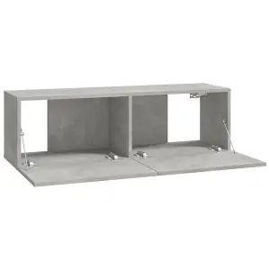 Berkfield Wall TV Cabinets 4 pcs Concrete Grey 100x30x30 cm