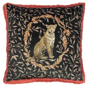 Paoletti Kitraya Leopard Velvet Polyester Filled Cushion