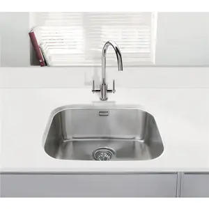 Liquida K1009SS 1.0 Bowl Reversible Undermount Stainless Steel Kitchen Sink