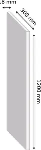 White Gloss Fully Edged Furniture Panel, (l)1.2m (w)300mm (t)18mm