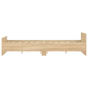 Berkfield Bed Frame with Headboard and Footboard Sonoma Oak 140x190 cm