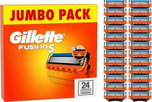 Gillette Fusion5 Razor Blades Men, Pack Of 24 Razor Blade Refills With Precision Trimmer, 5 Anti-Friction Blades, Suitable For Mailbox