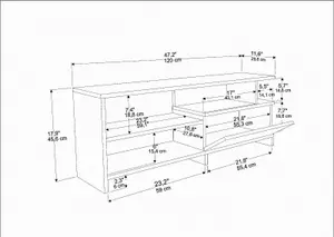 Decorotika Pulaski TV Stand TV Unit for TV's up to 54 inch