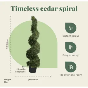 Blooming Artificial - 150cm / 5ft Faux Cedar Spiral