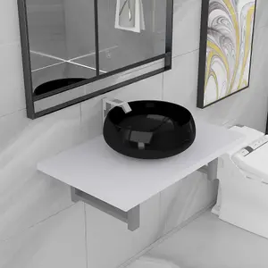 Berkfield Two Piece Bathroom Furniture Set Ceramic White