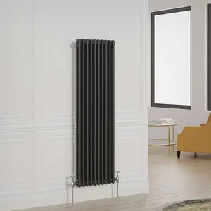 G-Rad Black Double Column Vertical Radiator - (H) 1500 x (W) 460mm