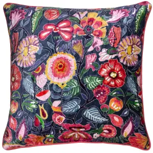 Wylder Glorine Velvet Piped Polyester Filled Cushion