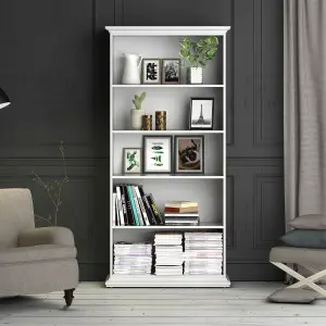 Paris 4 Shelves Tall Bookcase  in White