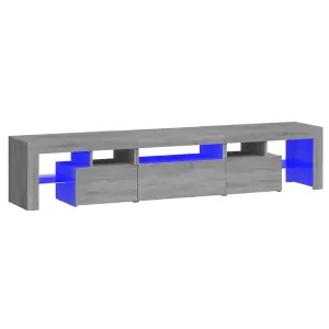 Berkfield TV Cabinet with LED Lights Grey Sonoma 200x36.5x40 cm