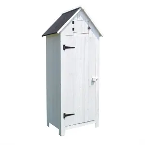 Outdoor Bideford Garden Wooden Storage Cabinet Tool Shed - White