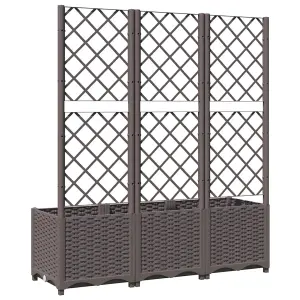 Berkfield Garden Planter with Trellis Brown 120x40x136 cm PP