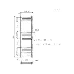 Rinse Bathrooms 400W Electric Thermostatic Heated Towel Rail Bathroom Radiators Straight with Timer - Anthracite - 1000x300mm