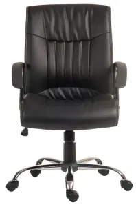 Milan Executive Chair in leather look finish, with gas lift seat height adjustment and recline function