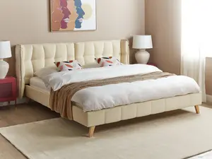 Velvet EU Super King Bed Beige SENLIS