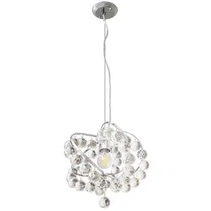 Luminosa Violeta Pendant Ceiling Light Chrome 26cm