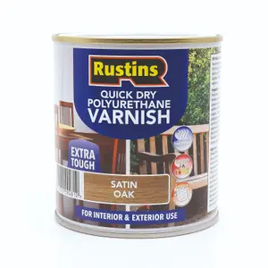 Rustins Quick Drying Polyurethane Varnish Satin Oak 2.5ltr