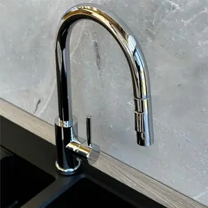 Liquida CT452CH Single Lever Pull Out Mono Mixer Chrome Kitchen Mixer Tap