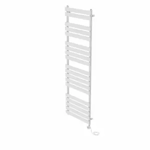 Rinse Bathrooms 1800x600mm White Flat Panel Electric Heated Towel Rail Thermostatic Timer Bathroom Towel Radiator 1000W