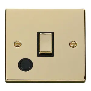 Polished Brass 1 Gang 20A Ingot DP Switch With Flex - Black Trim - SE Home