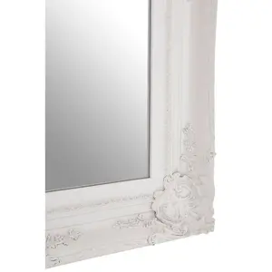 Interiors by Premier Baroque Rectangular Antique White Wall Mirror