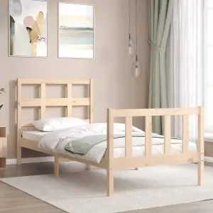 Berkfield Bed Frame with Headboard 90x200 cm Solid Wood