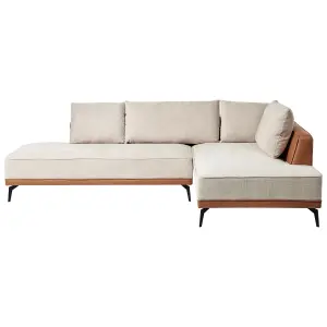 Modular Sofa MYKEN Light Beige Fabric 3 Seater Left Hand