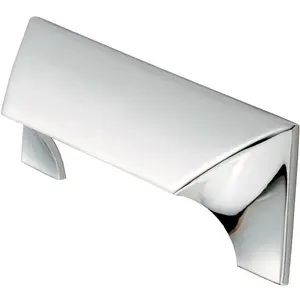 Straight Fingertip Cup Pull Handle 120 x 40mm 96mm Fixing Centres Chrome