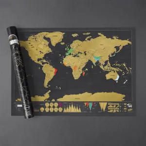 Map of The World Scratch Poster Deluxe Edition