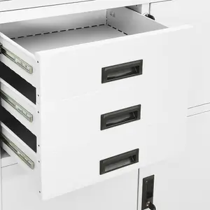 Berkfield Office Cabinet White 90x40x180 cm Steel