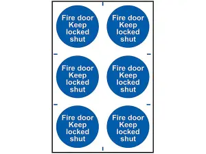 Durable PVC Fire Door Safety Signs - Keep Locked Shut 200 x 300mm