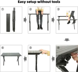 60 x 60 Portable Outdoor Picnic Table - Weather-Resistant Folding Camping Table with Carry Bag, X-Shape Support, Easy Assembly