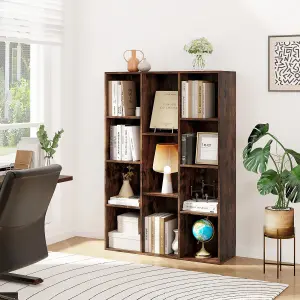 Costway 11-Cube Bookcase Modern Geometric Bookshelf Book Storage Organizer