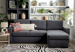 Argos Home Miller Right Hand Corner Chaise Sofa Bed - Navy