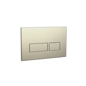 Nes Home Wall Hung Cistern Frame with Brushed Brass Square Button Flush Plate