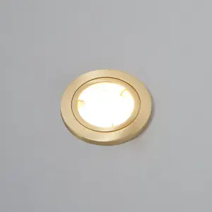 Litecraft 2 Pack Satin Brass Modern IP20 Fire Rated Fixed Downlights