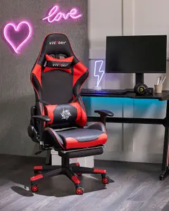 Gaming Chair Faux Leather Red VICTORY