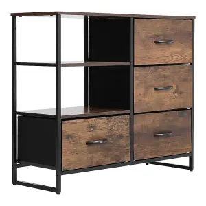 Chest of Drawer Wooden Storage Cabinet with 4 Drawers and Shelves