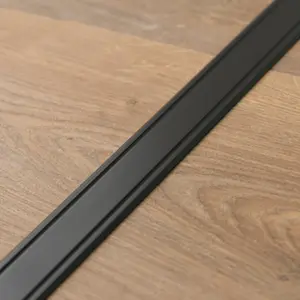 Flat self-adhesive anodised aluminium door floor edging bar strip trim threshold 930 x 30mm a02 black