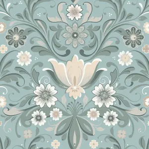 Galerie Sommarang 2 Turquoise Ostanskar Floral Wallpaper Roll