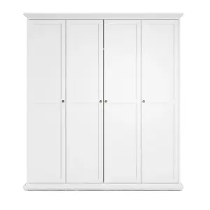 Paris Wardrobe with 4 Doors in White