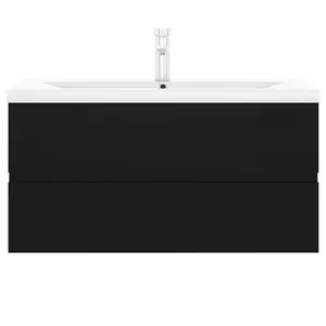 Audreigh 100mm Wall Hung Single Vanity Black