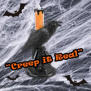 Flameless Halloween Crow Candle Halloween Party, Trick or Treat  Orange