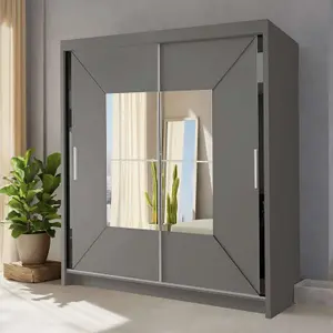 Sliding Wardrobes 4U Buckingham Mirror Sliding Door Wardrobe W1200mm x H2170mm