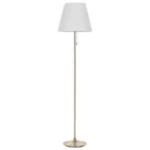 Metal Floor Lamp Brass and White TORYSA