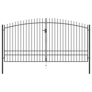 Berkfield Double Door Fence Gate with Spear Top 400x248 cm