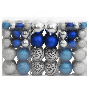 Bauble (Set of 100) Silver and Blue