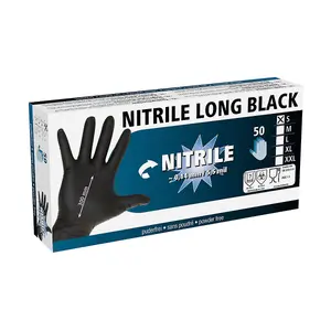 Battles Nitrile Disposable Gloves (Pack of 50) Black (S)