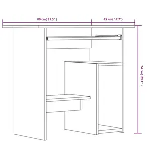 Desk Engineered Wood Smoked Oak / Writing Desk