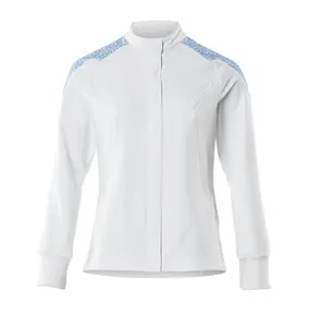 Mascot Food & Care Ladies Ultimate Stretch Jacket (White/Azure Blue)  (Large)