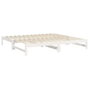 Berkfield Pull-out Day Bed White 2x(100x200) cm Solid Wood Pine